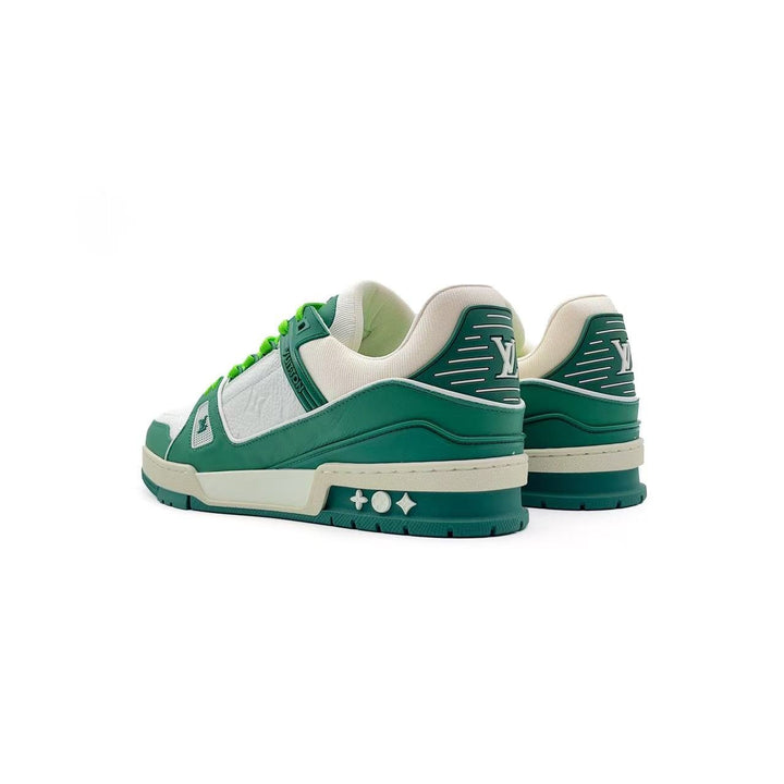 Louis Vuitton Green & White Leather Trainer Sneakers - SHENGLI ROAD MARKET