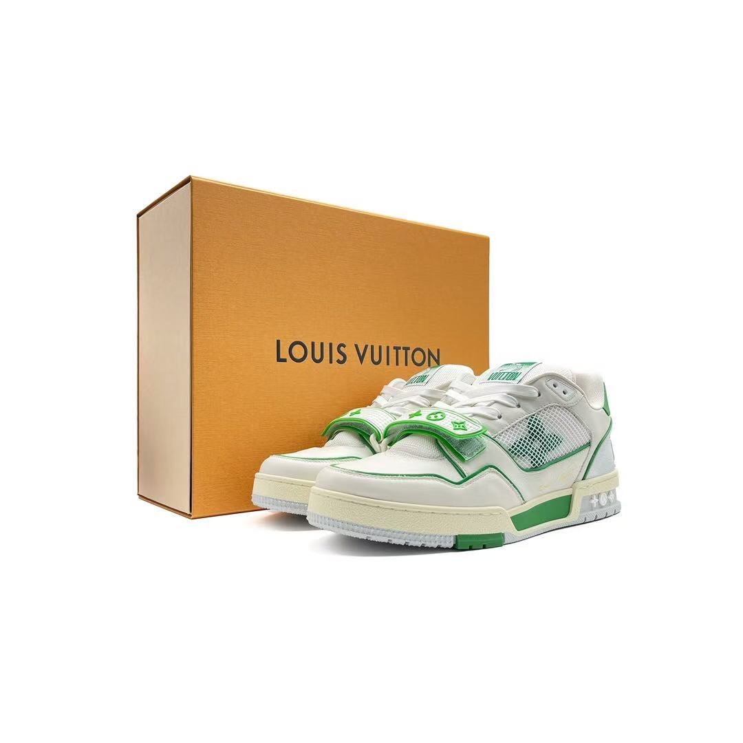 Louis Vuitton Green White Monogram Trainer Sneaker - SHENGLI ROAD MARKET