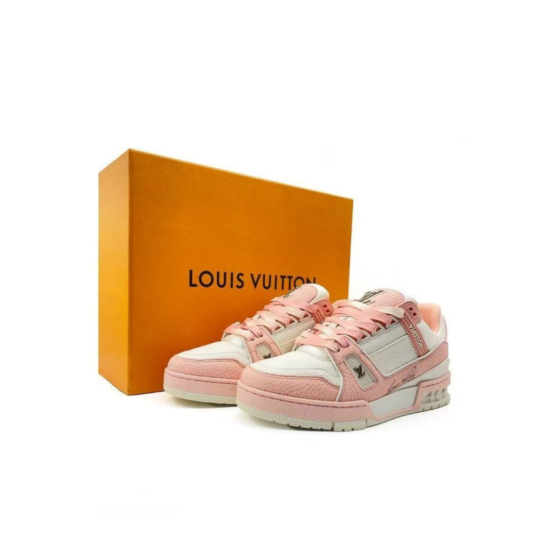 Louis Vuitton Pink & White Trainer Sneakers - SHENGLI ROAD MARKET