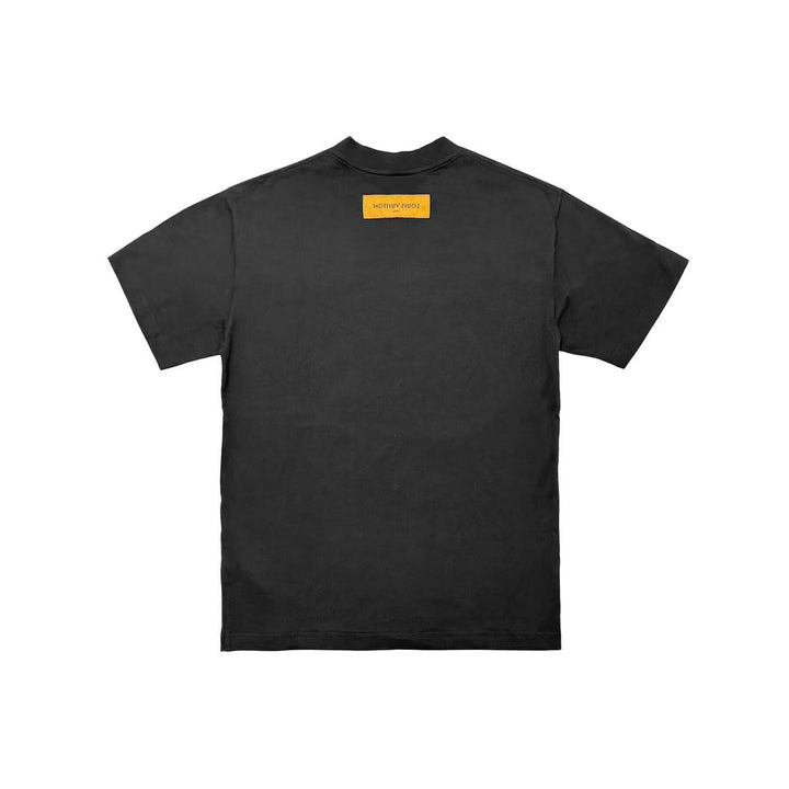Louis Vuitton Stitched Embroidered Black Short Sleeve T-Shirt - SHENGLI ROAD MARKET