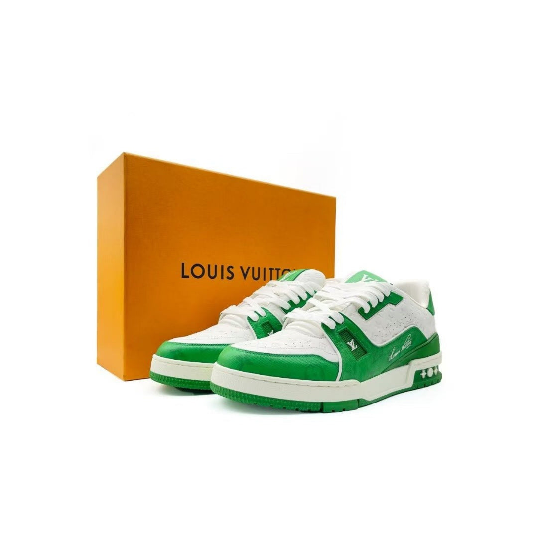 Louis Vuitton Trainer 54 Signature White & Green Sneakers - SHENGLI ROAD MARKET