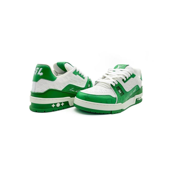 Louis Vuitton Trainer 54 Signature White & Green Sneakers - SHENGLI ROAD MARKET