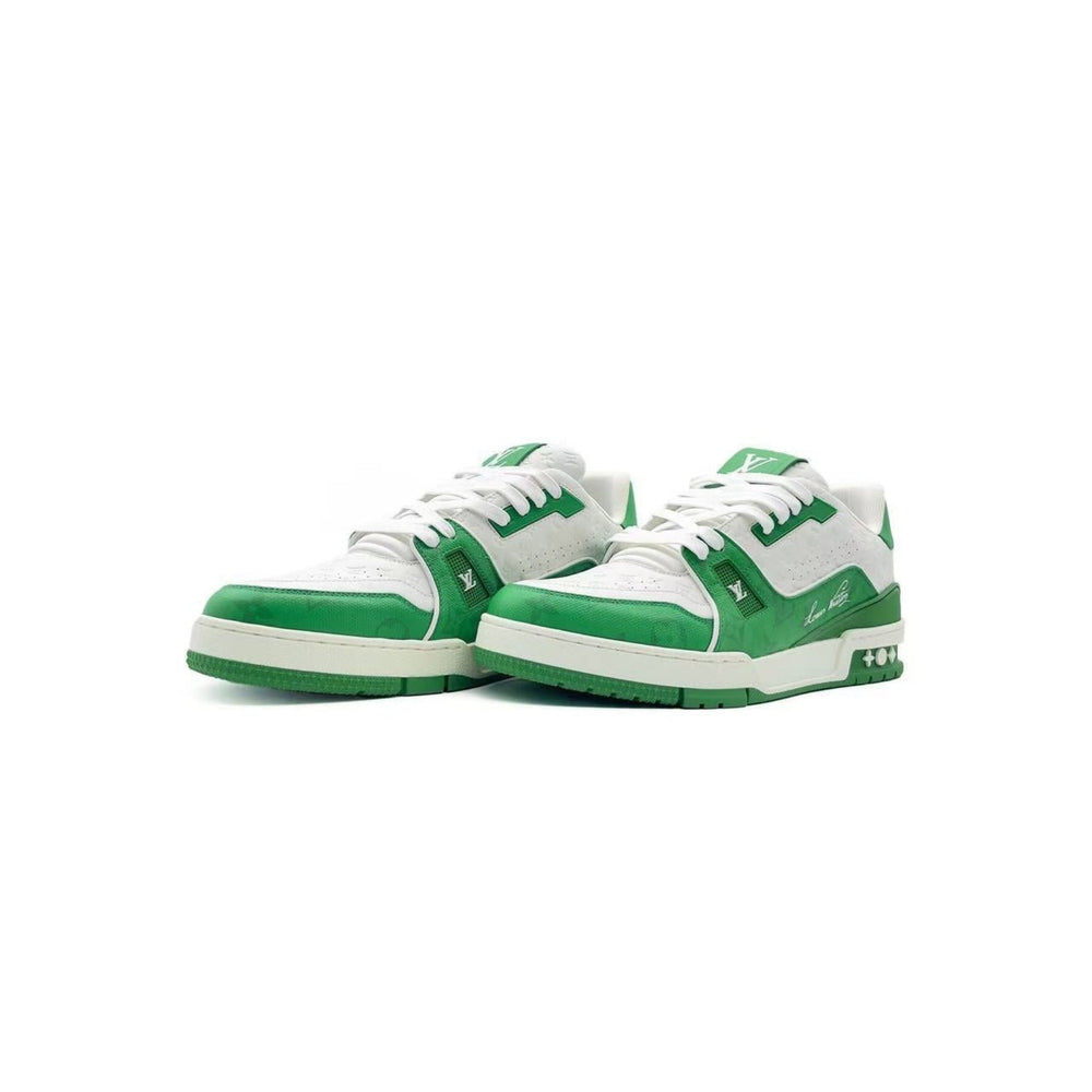 Louis Vuitton Trainer 54 Signature White & Green Sneakers - SHENGLI ROAD MARKET