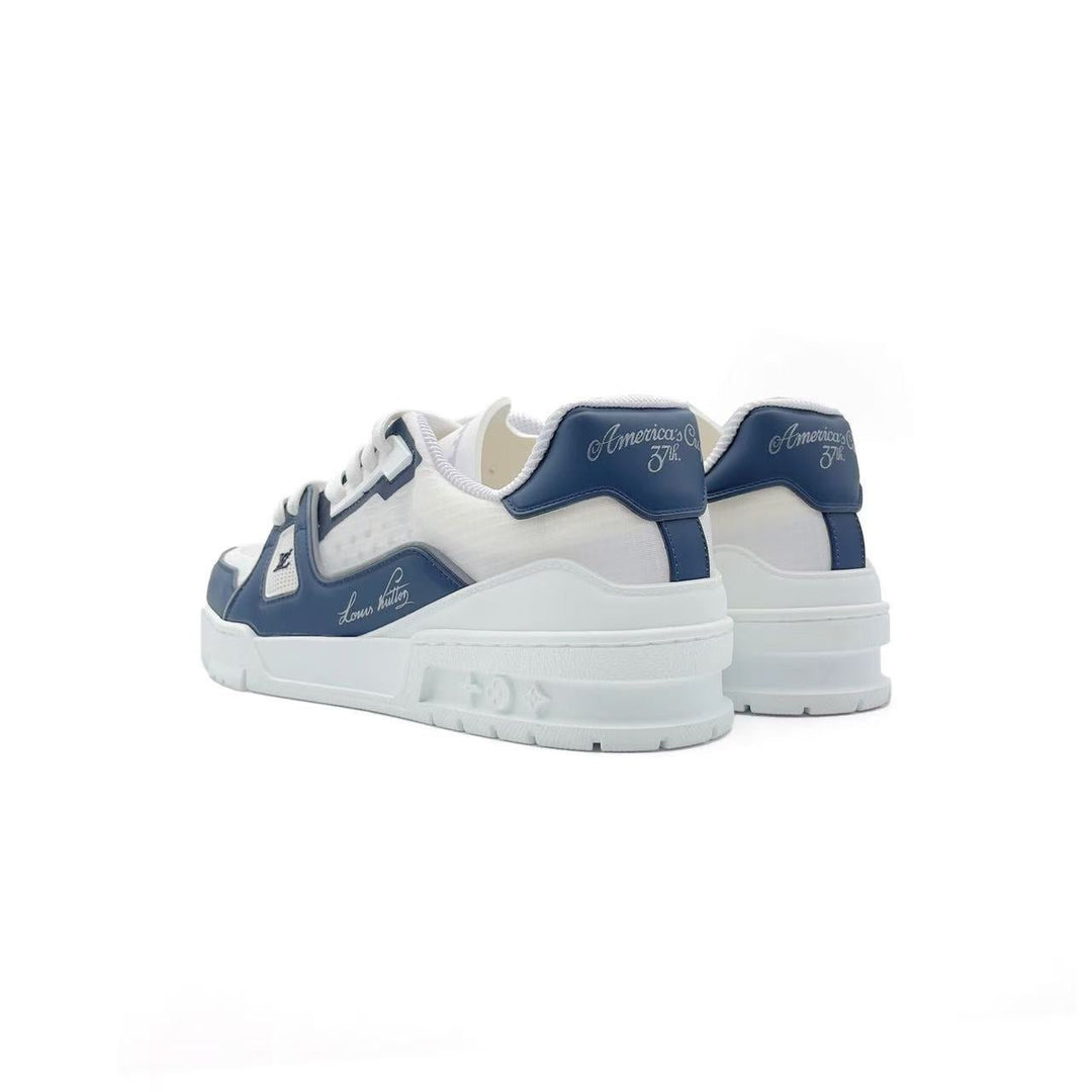 Louis Vuitton White & Marine Trainer Sneakers - SHENGLI ROAD MARKET