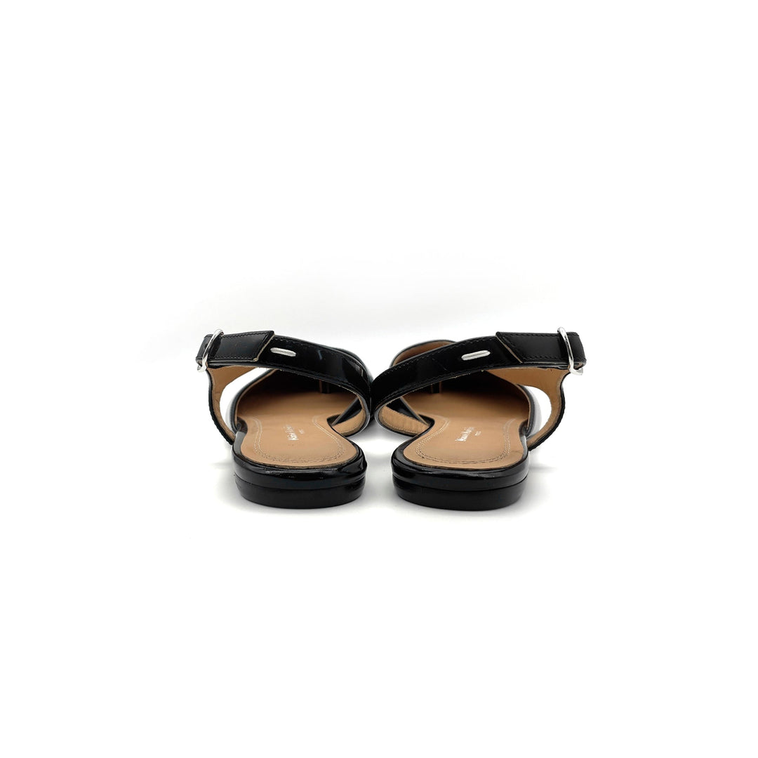 Maison Margiela Black Tabi Flat Slingback - SHENGLI ROAD MARKET
