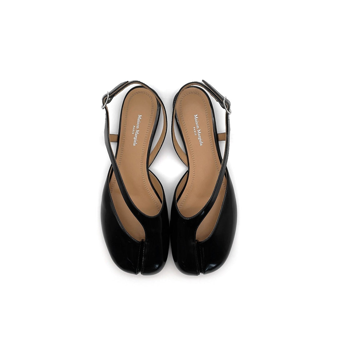 Maison Margiela Black Tabi Flat Slingback - SHENGLI ROAD MARKET