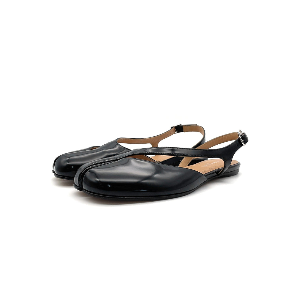 Maison Margiela Black Tabi Flat Slingback - SHENGLI ROAD MARKET