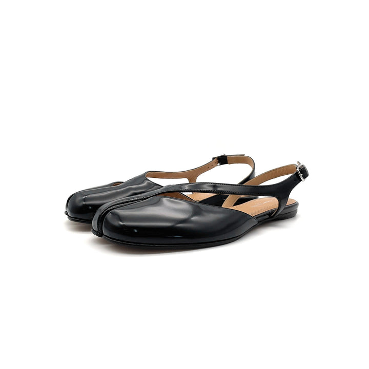 Maison Margiela Black Tabi Flat Slingback - SHENGLI ROAD MARKET
