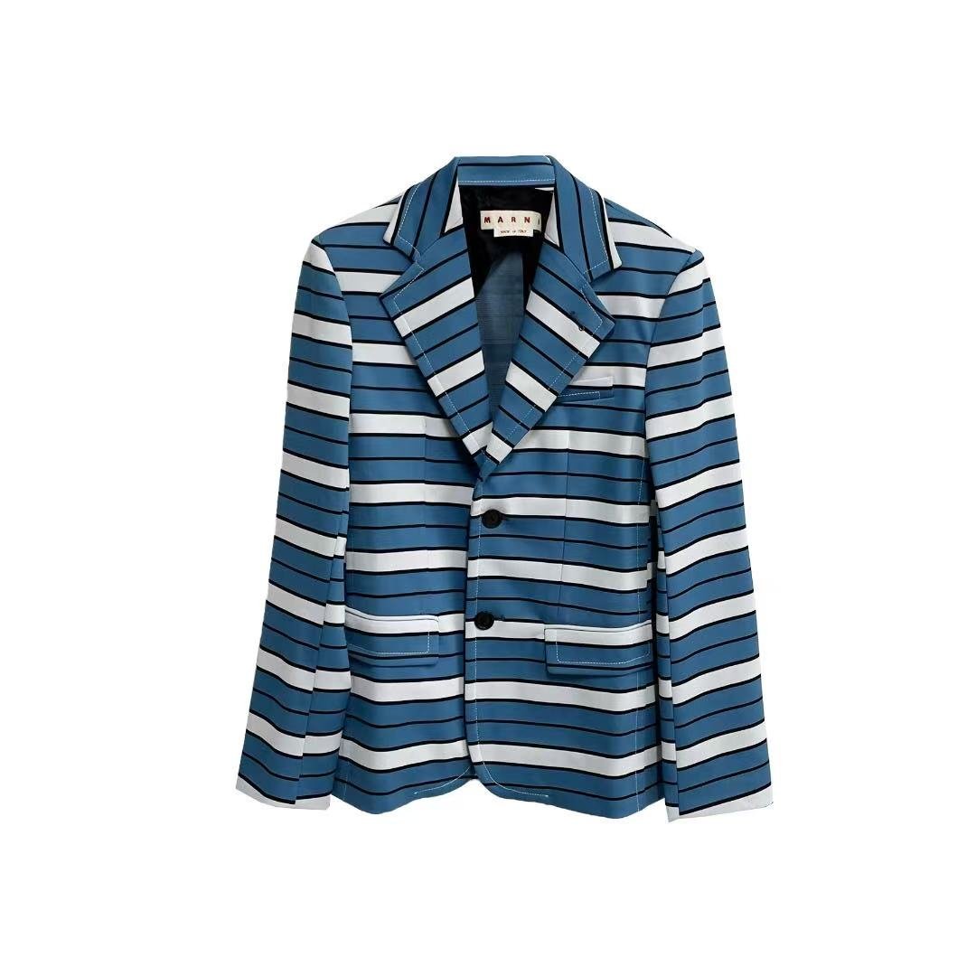 Marni Striped Blue Blazer - SHENGLI ROAD MARKET