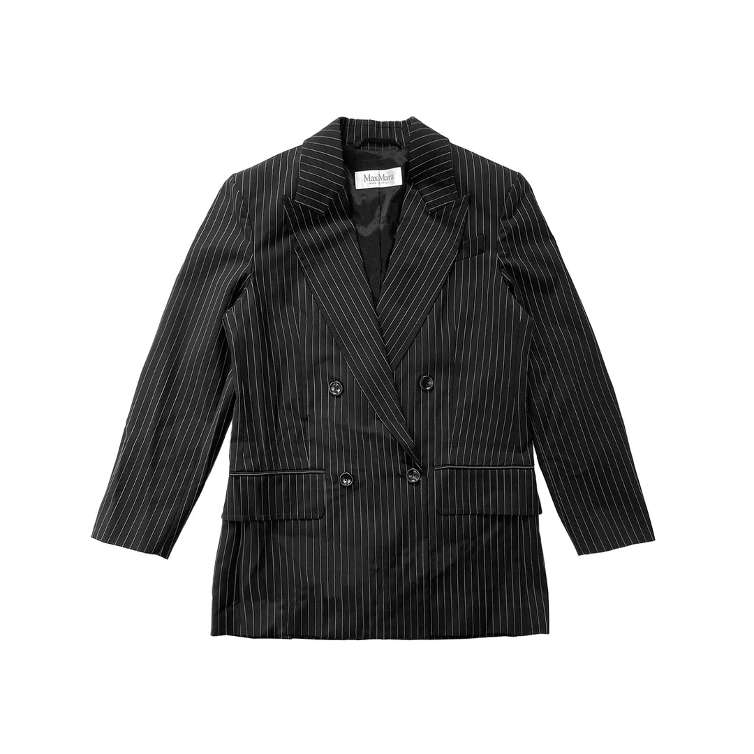 Max Mara Mattia Pinstripe Wool Blazer - SHENGLI ROAD MARKET