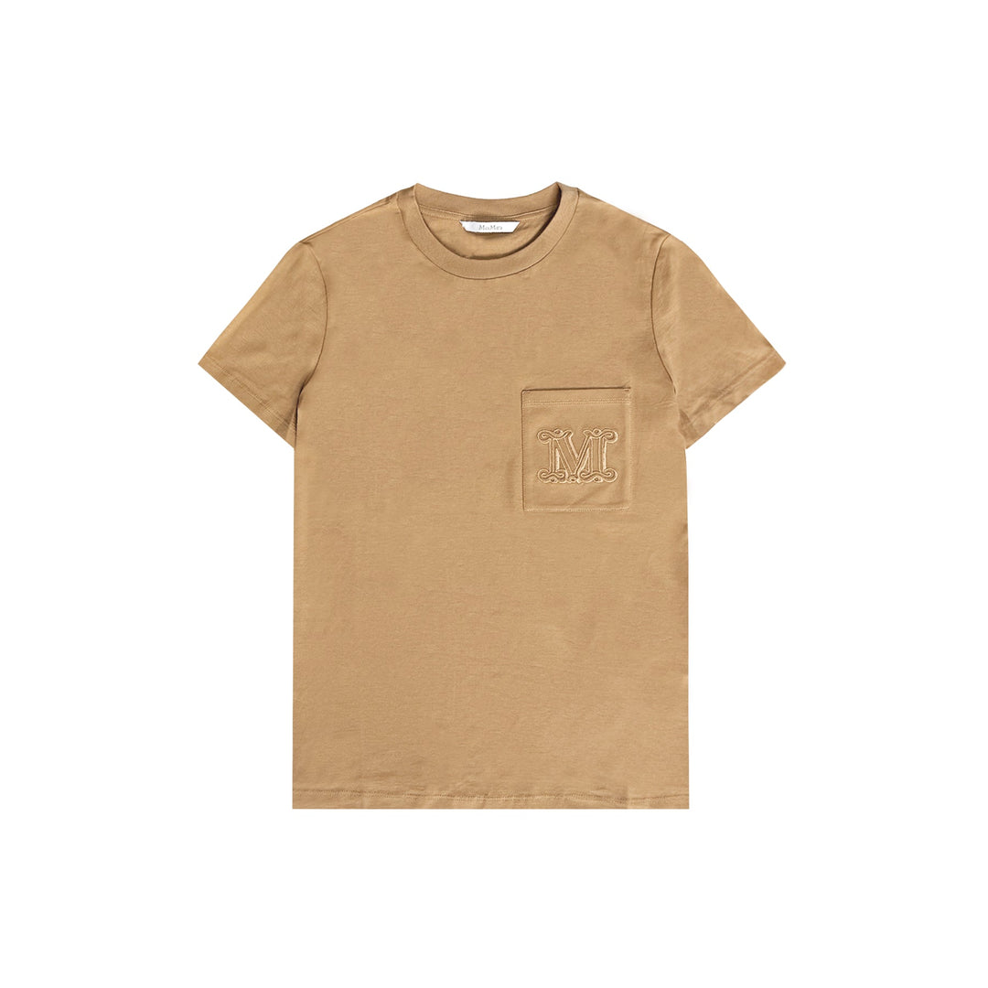 Max Mara Papaia Embroidered Pocket Short Sleeve Tee - SHENGLI ROAD MARKET