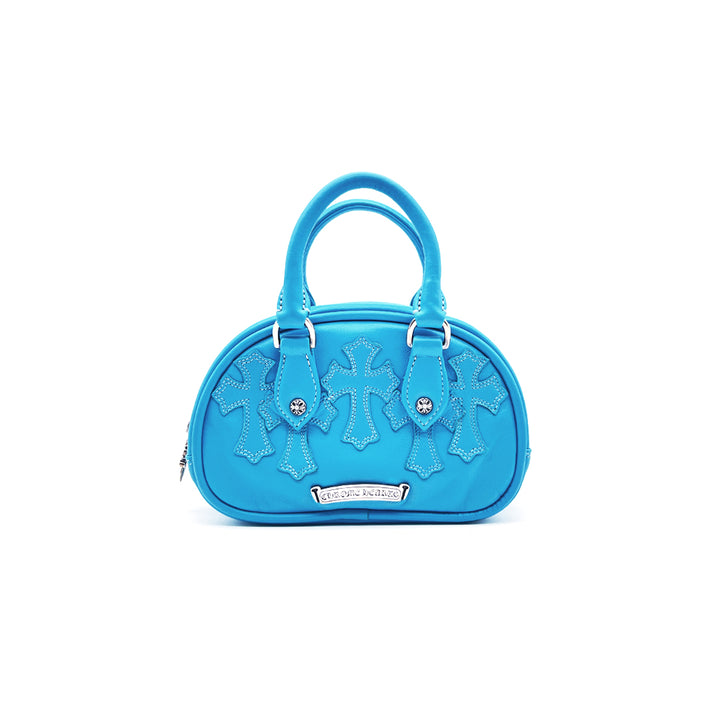 크롬하츠 블루 레더 크로스 패치 미니 짐백