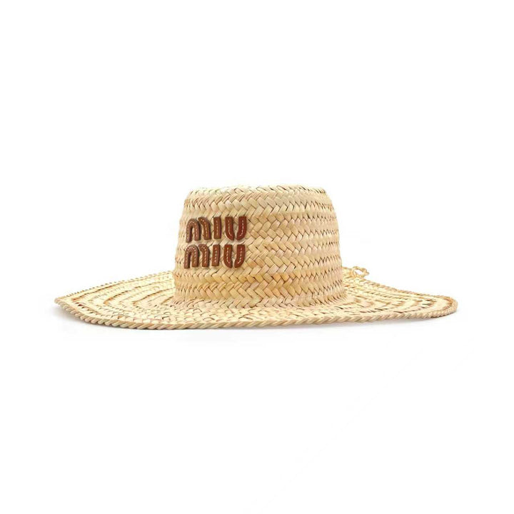 Miu Miu Beige Raffia Hat - SHENGLI ROAD MARKET