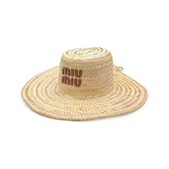 Miu Miu Beige Raffia Hat - SHENGLI ROAD MARKET