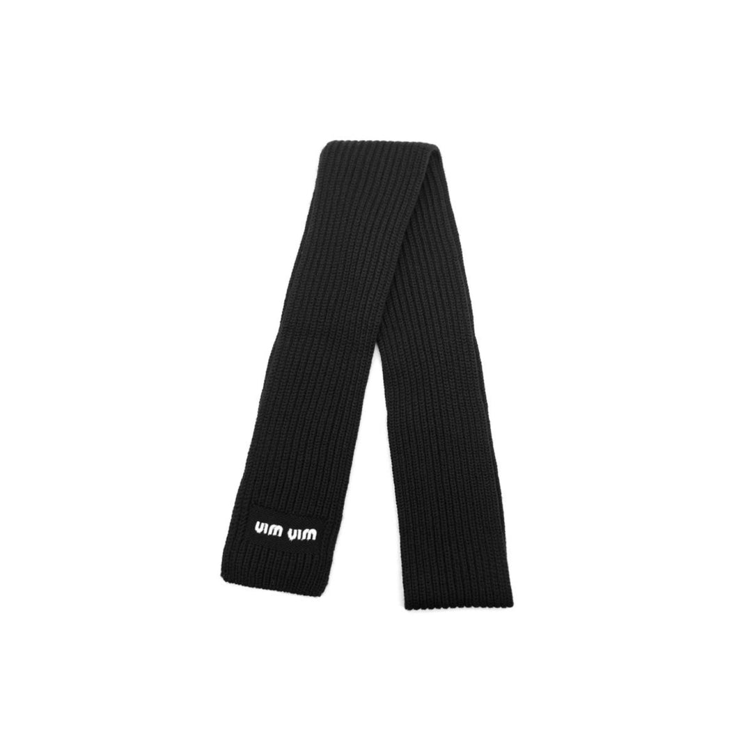 Miu Miu Cashmere Embroidered Logo Scarf - SHENGLI ROAD MARKET