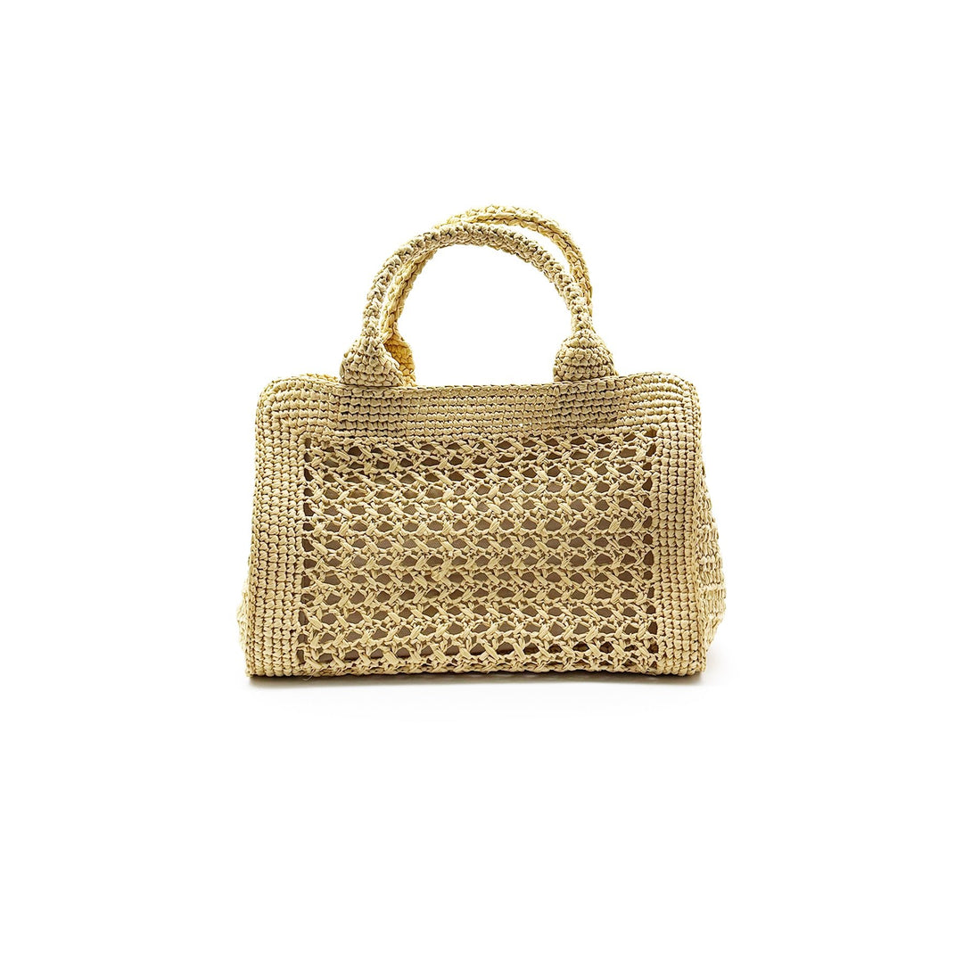 Miu Miu Raffia - Effect Woven Beige HandBag - SHENGLI ROAD MARKET