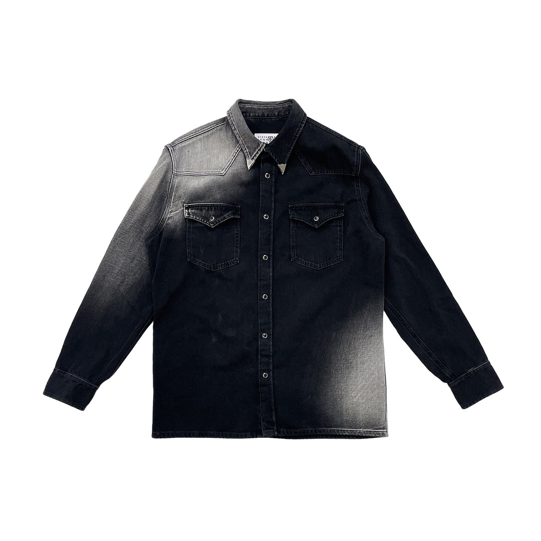 MM6 Maison Margiela Black Long - Sleeve Shirt - SHENGLI ROAD MARKET