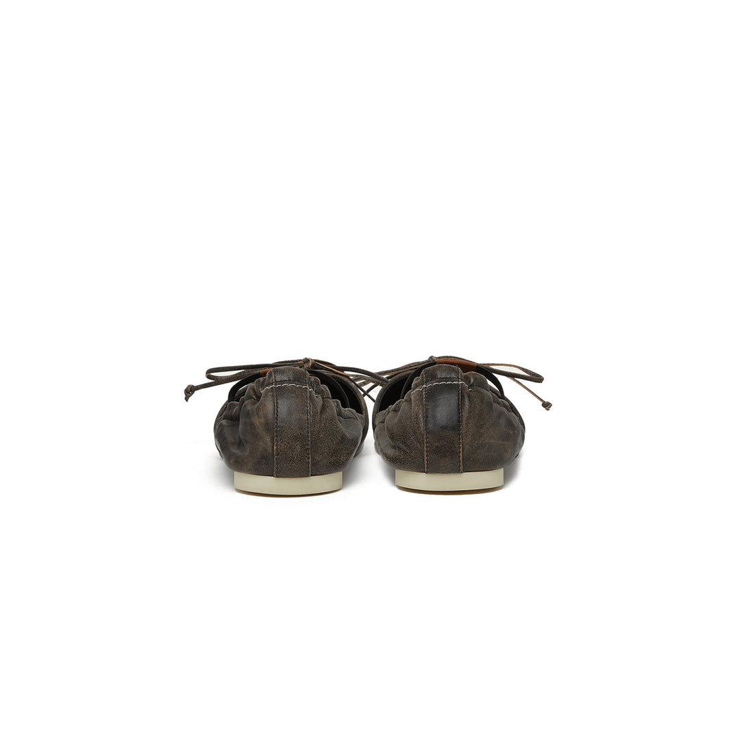 MM6 Maison Margiela Brown Ballet Shoe - SHENGLI ROAD MARKET