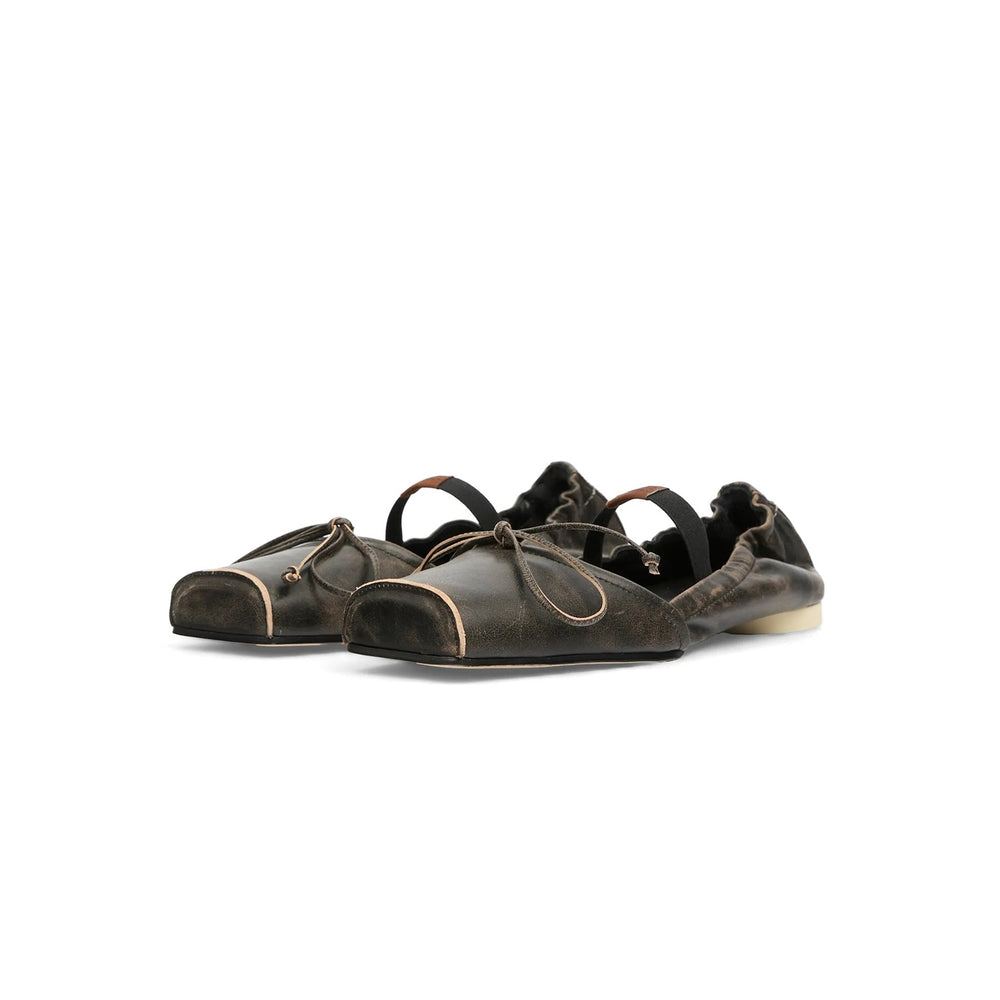 MM6 Maison Margiela Brown Ballet Shoe - SHENGLI ROAD MARKET