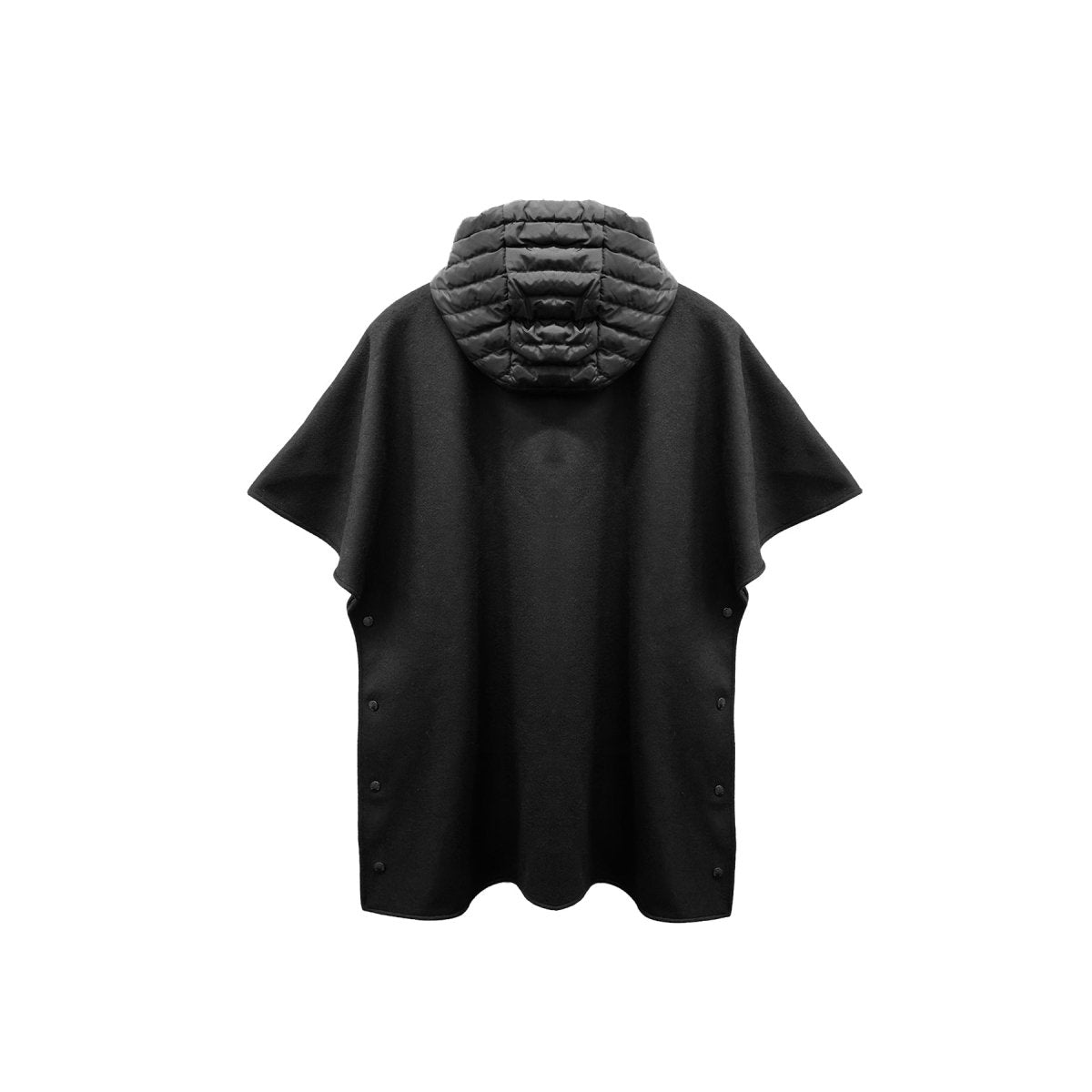 Moncler Black Hooded Down Cape - SHENGLI ROAD MARKET