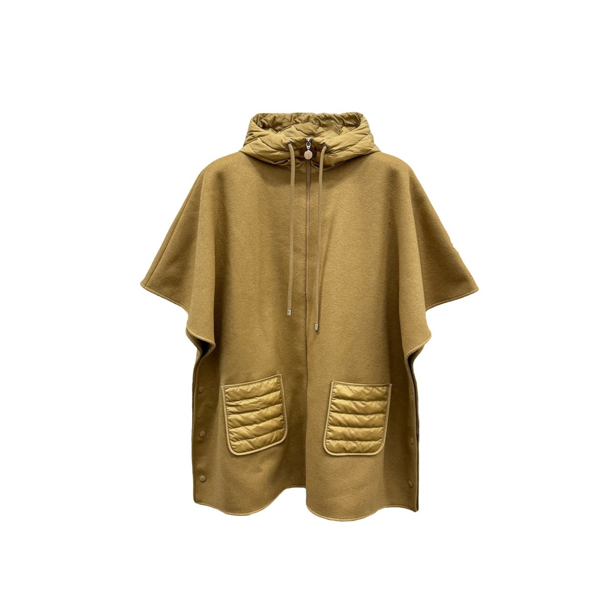 Moncler Brown Hooded Down Cape - SHENGLI ROAD MARKET