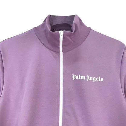 Palm Angels PA Purple Stripe Detail Zip Up Hoodie - SHENGLI ROAD MARKET