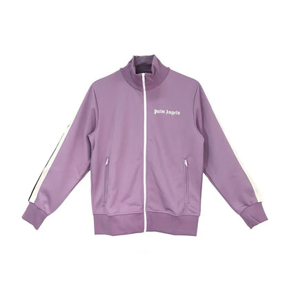 Palm Angels PA Purple Stripe Detail Zip Up Hoodie - SHENGLI ROAD MARKET