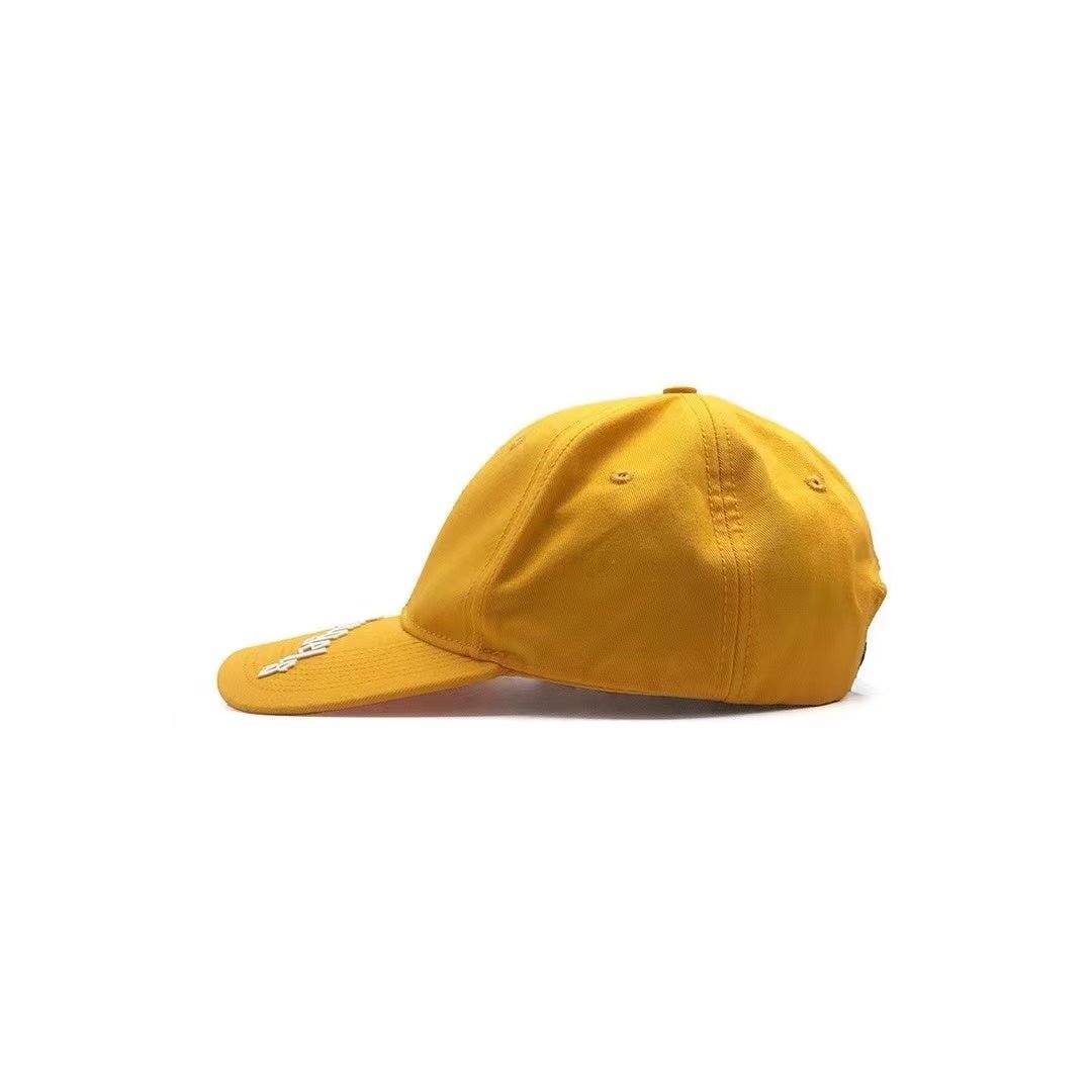 Palm Angels PA Yellow Embroidered Logo Baseball Cap - SHENGLI ROAD MARKET