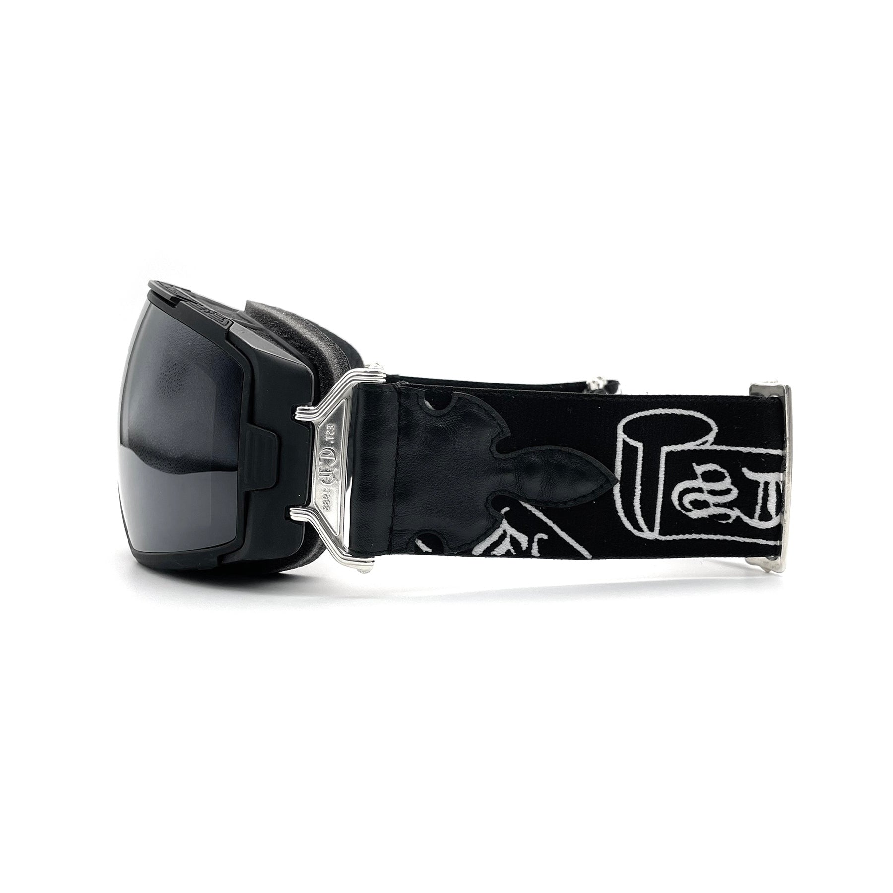 Chrome Hearts SILVER MORNING II Flame Patch Black Ski Goggles