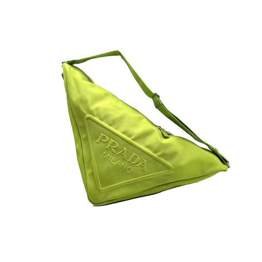 Prada Avocado Canvas Micro Label Triangular Crossbody Bag - SHENGLI ROAD MARKET