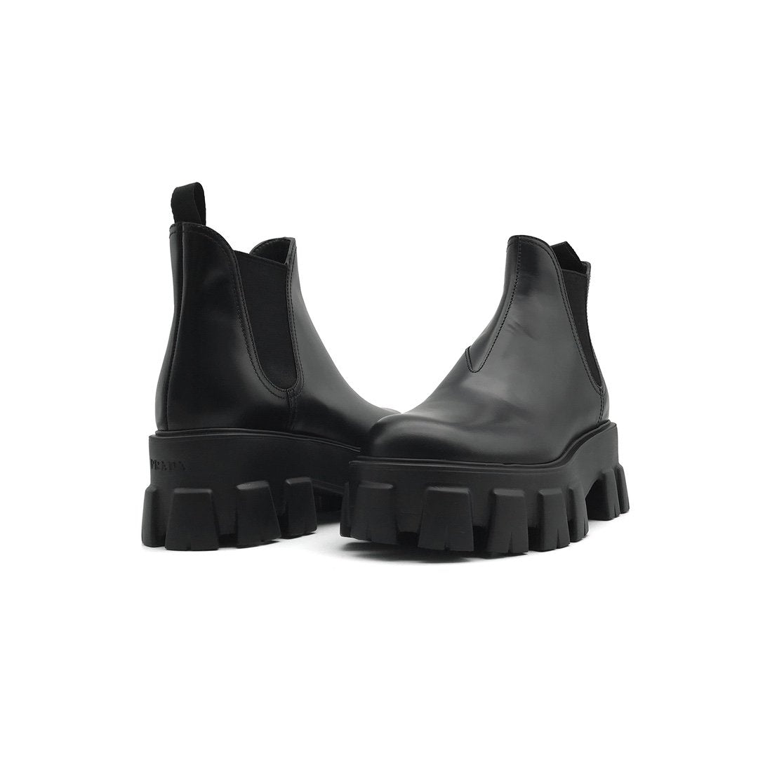 Prada Bright Leather Short Boots - SHENGLI ROAD MARKET