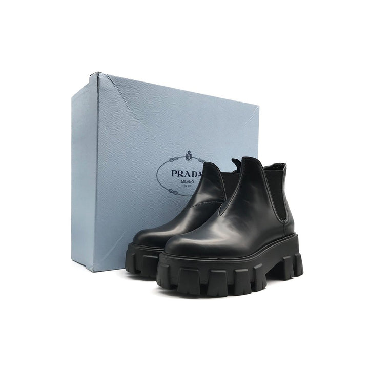 Prada Bright Leather Short Boots - SHENGLI ROAD MARKET