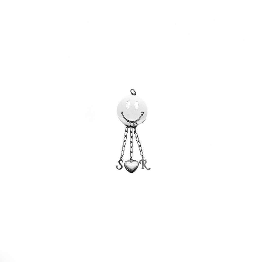 Raf Simons Silver Smiley Pendant Necklace - SHENGLI ROAD MARKET