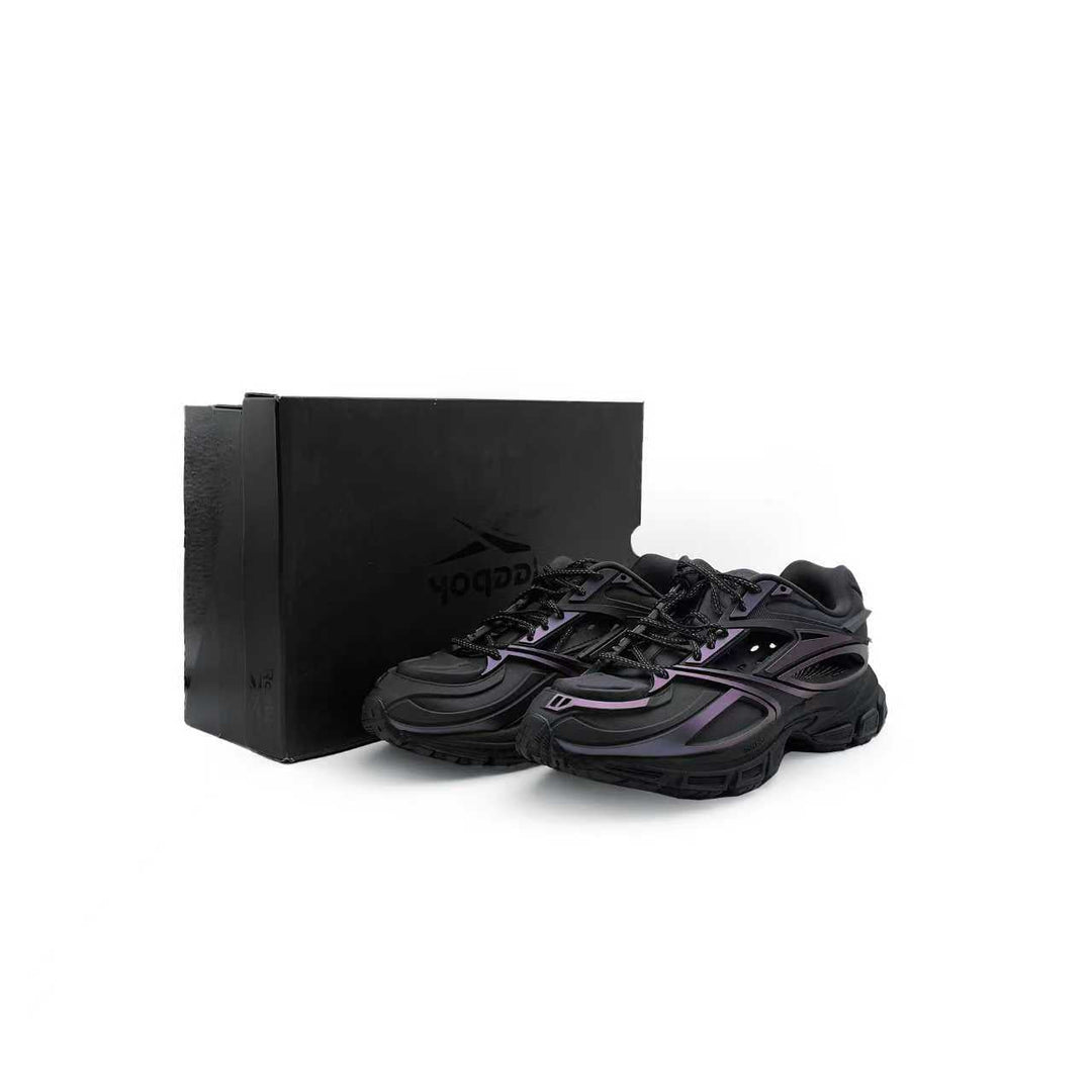 Reebok Black Tran Premier Road Modern Cut Out Sneakers - SHENGLI ROAD MARKET