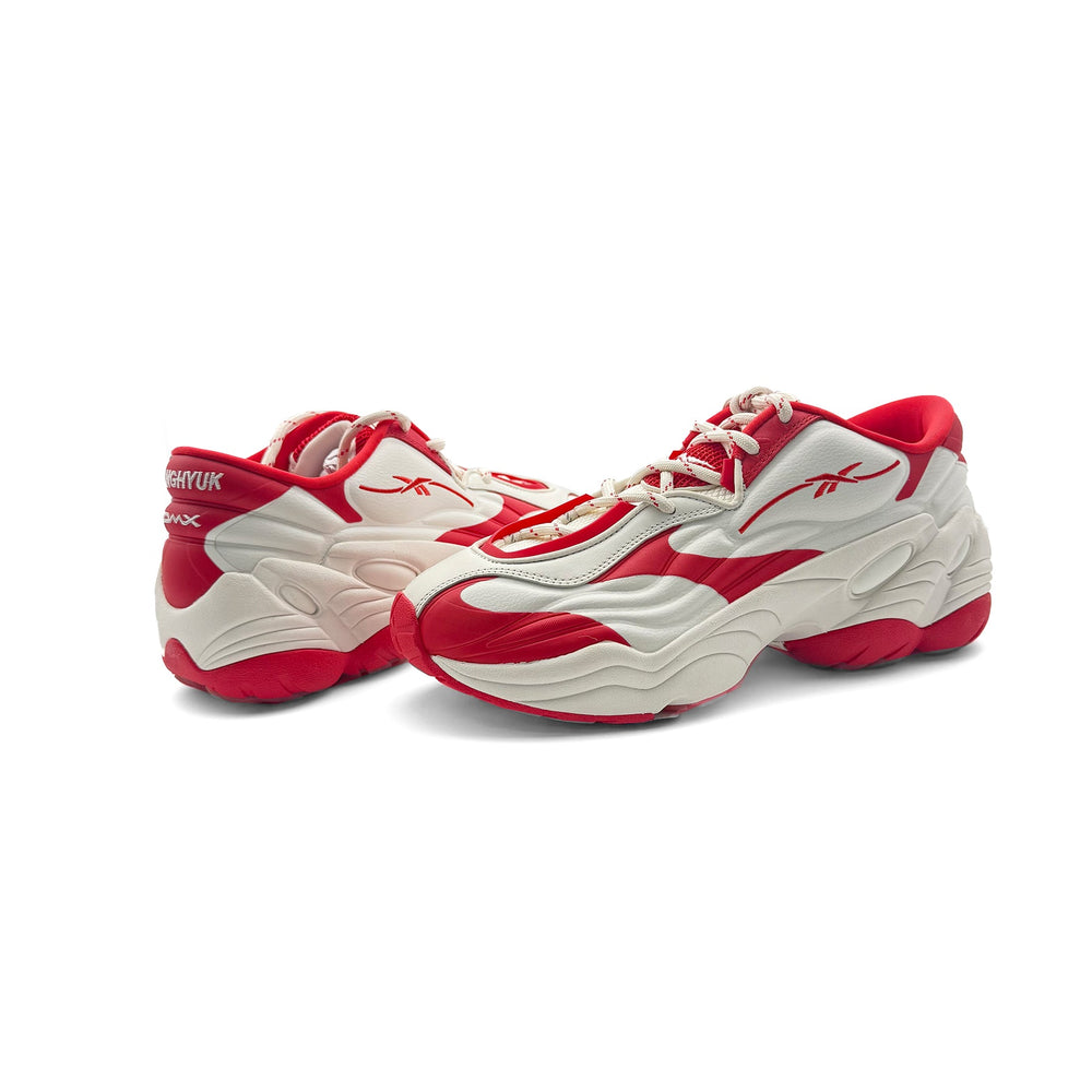Reebok White Red Dmx Run 6 Modern Sneakers - SHENGLI ROAD MARKET