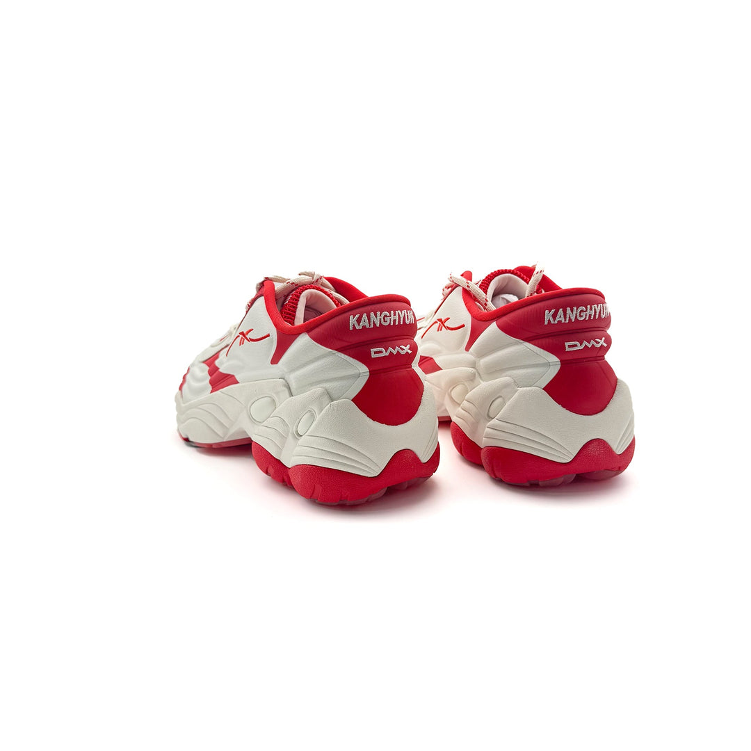 Reebok White Red Dmx Run 6 Modern Sneakers - SHENGLI ROAD MARKET