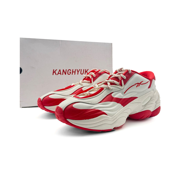 Reebok White Red Dmx Run 6 Modern Sneakers - SHENGLI ROAD MARKET