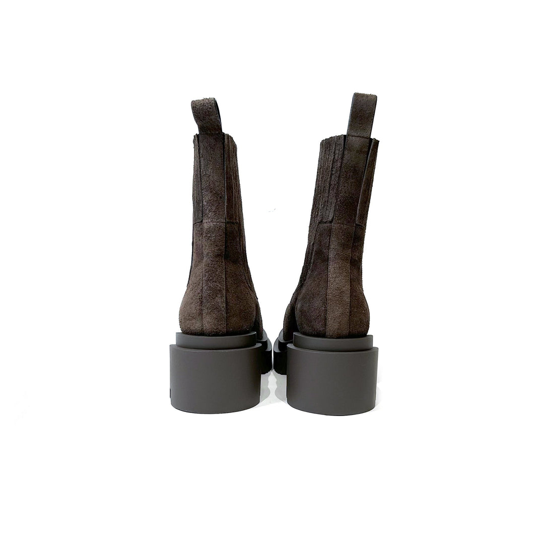RICK OWENS Beatle Bogun 78 Drkdust Leather Boots - SHENGLI ROAD MARKET