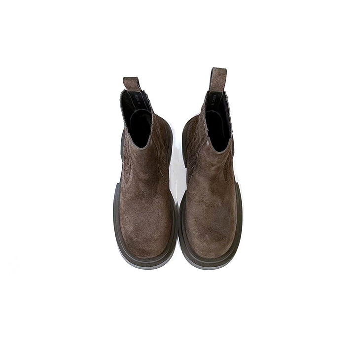 RICK OWENS Beatle Bogun 78 Drkdust Leather Boots - SHENGLI ROAD MARKET