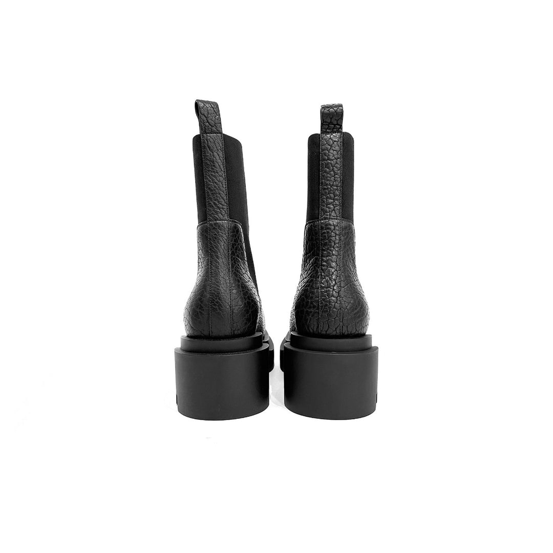 RICK OWENS Beatle Bogun Black Leather Boots - SHENGLI ROAD MARKET