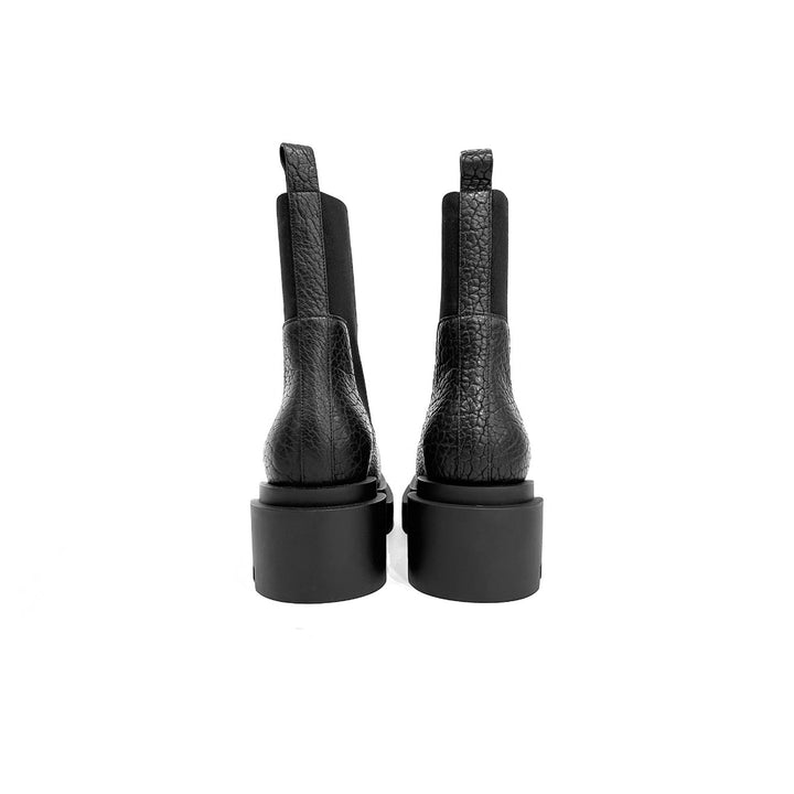 RICK OWENS Beatle Bogun Black Leather Boots - SHENGLI ROAD MARKET