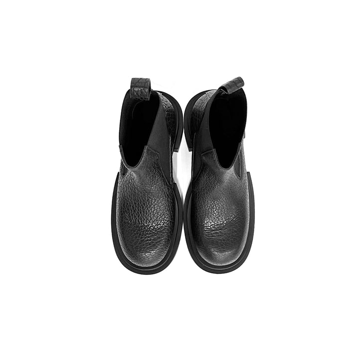 RICK OWENS Beatle Bogun Black Leather Boots - SHENGLI ROAD MARKET