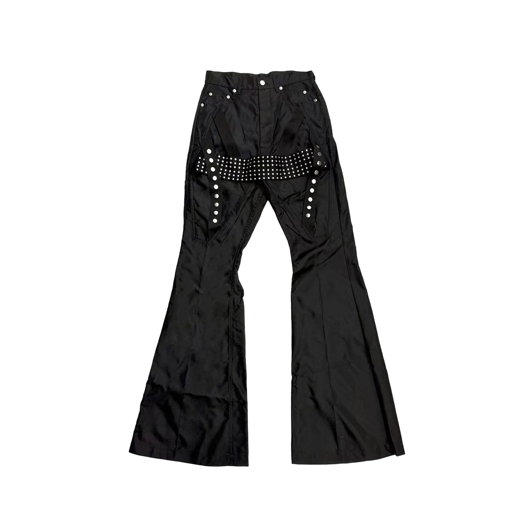 RICK OWENS Black Temple Megastrapped Studded Bolans - SHENGLI ROAD MARKET