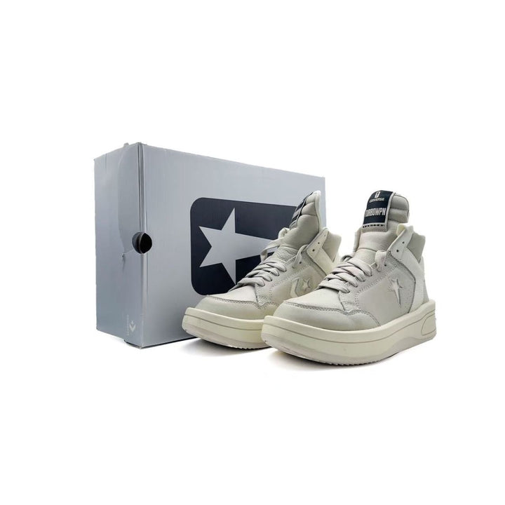 RICK OWENS CONVERSE DRKSHSW Leather Sneakers - SHENGLI ROAD MARKET