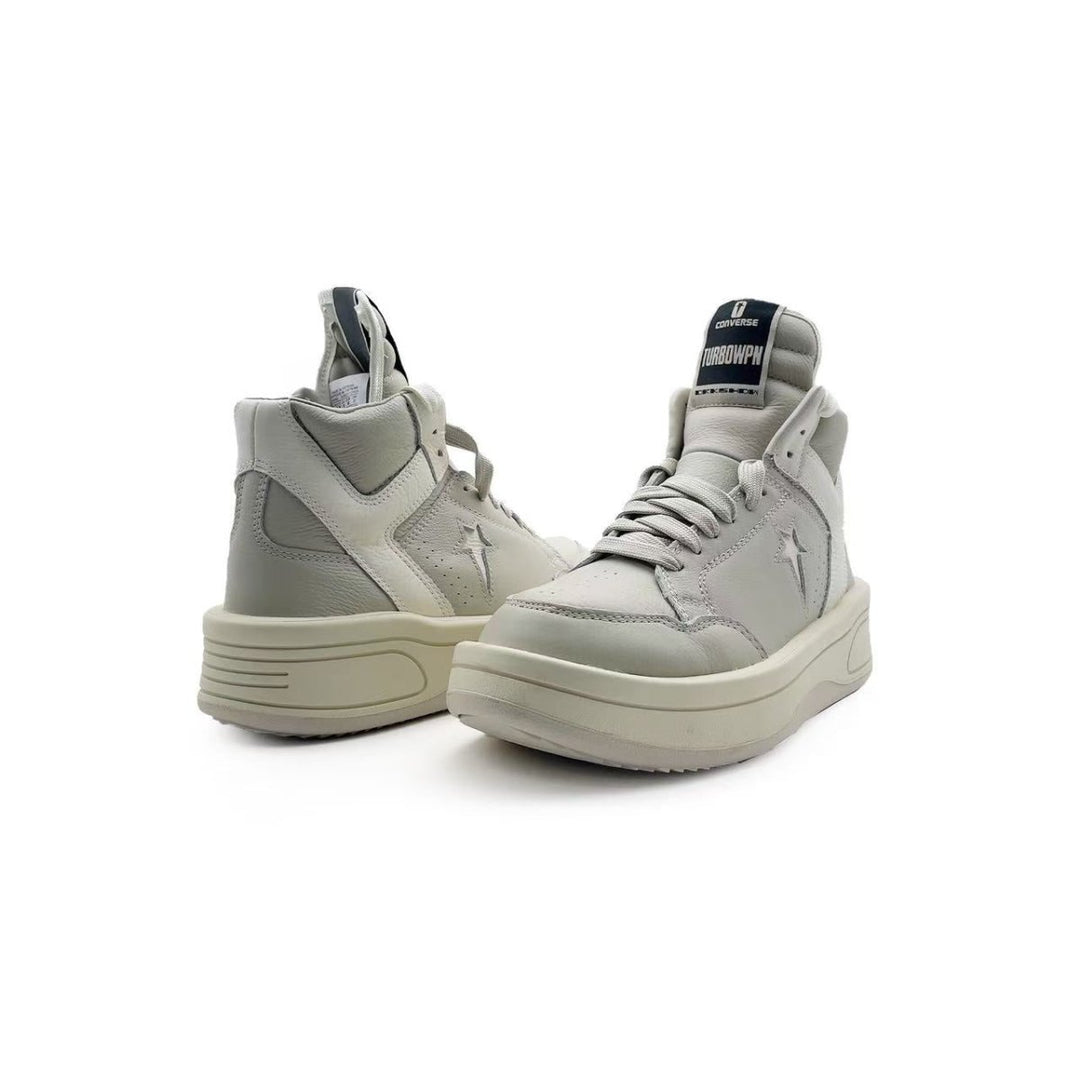 RICK OWENS CONVERSE DRKSHSW Leather Sneakers - SHENGLI ROAD MARKET