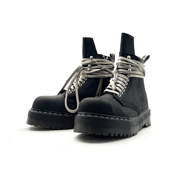 Rick Owens Dr Martens Black W Quad Sole Steel Toe Boot - SHENGLI ROAD MARKET