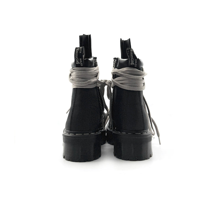 Rick Owens Dr Martens Black W Quad Sole Steel Toe Boot - SHENGLI ROAD MARKET