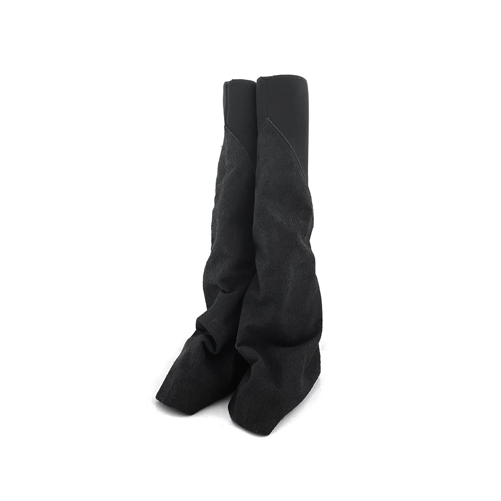 Rick Owens DRKSHDW Abstract Platform Suede Sock Boots - SHENGLI ROAD MARKET