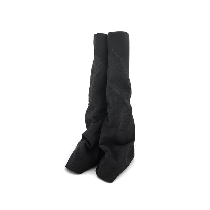 Rick Owens DRKSHDW Abstract Platform Suede Sock Boots - SHENGLI ROAD MARKET