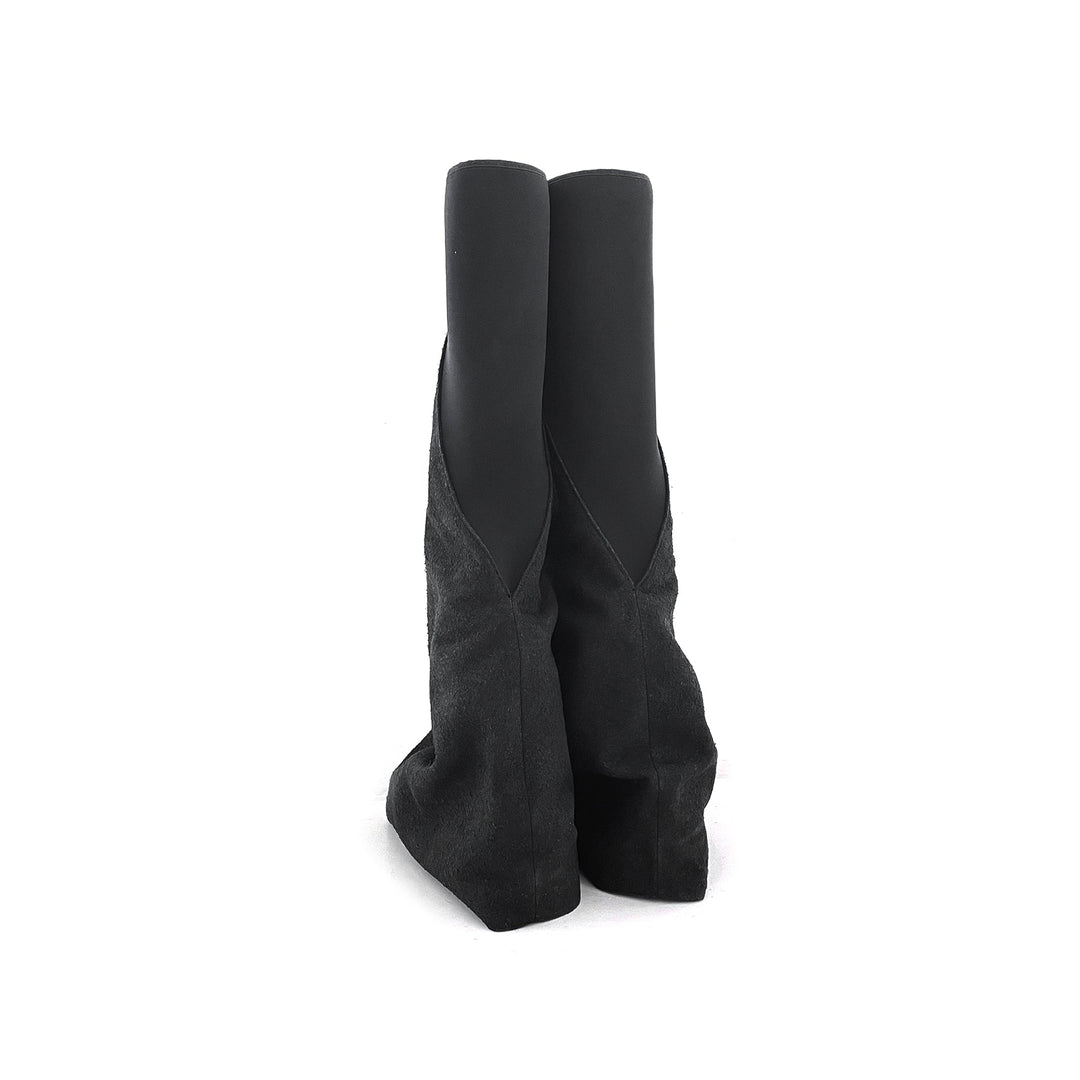 Rick Owens DRKSHDW Abstract Platform Suede Sock Boots - SHENGLI ROAD MARKET